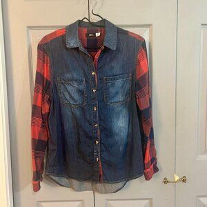 Denim & Flannel Distressed Shirt by BDG Urban Outfitters